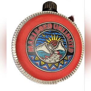 Vintage 90s Marlboro Unlimited Coleman Canteen Flask Red Camping Tobacciana